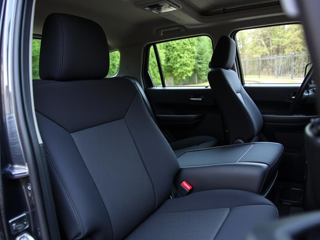 Neoprene seat covers installed in a 4x4 vehicle protecting the interior