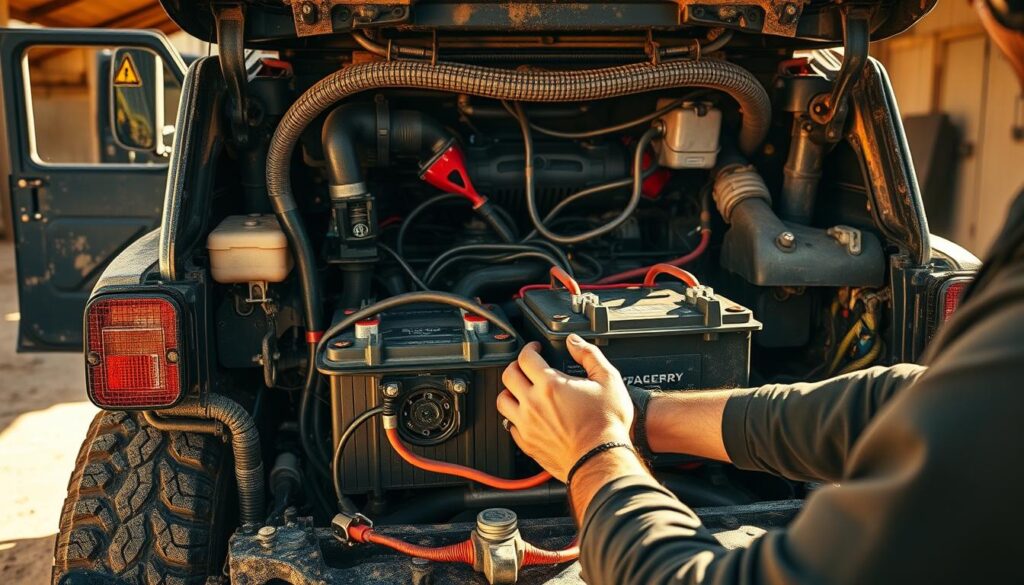 off-road vehicle battery installation